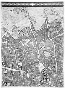 Mapa Clerkenwell, City of London, 1746 r